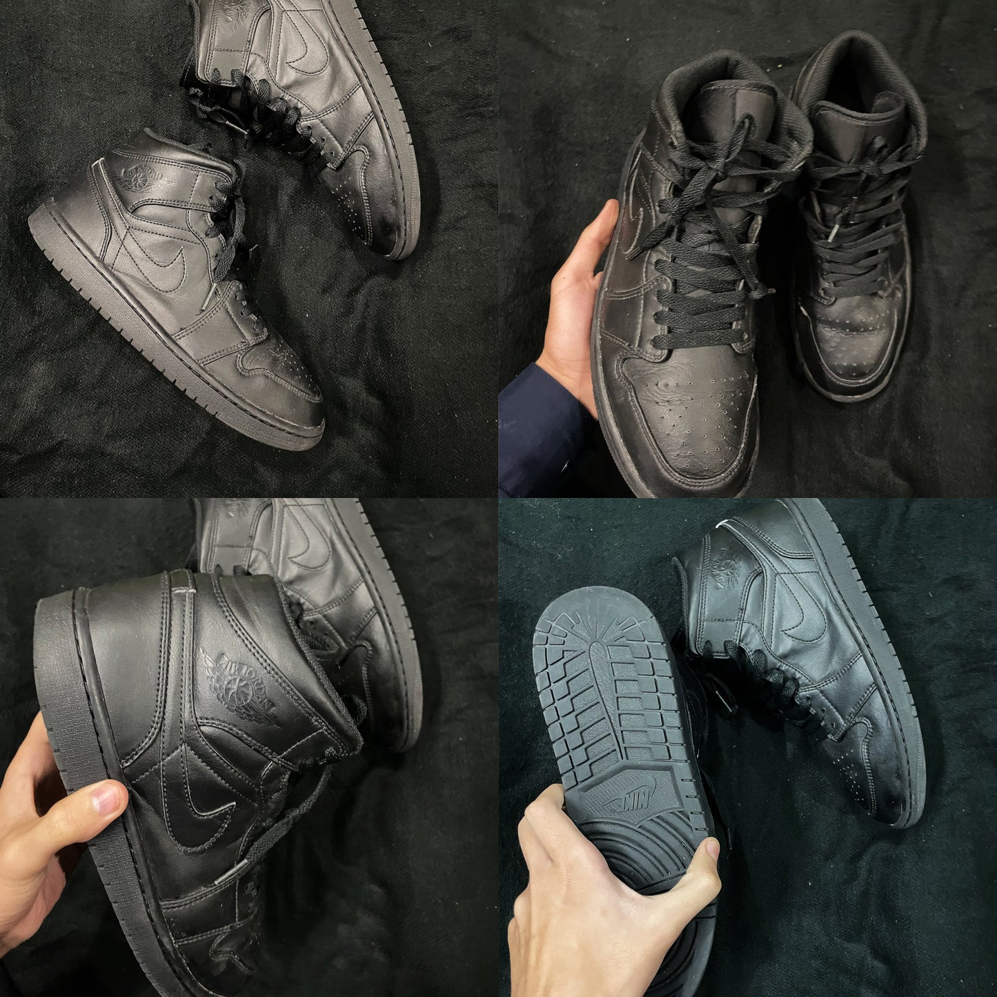 Jordan 1 Mid Triple Black